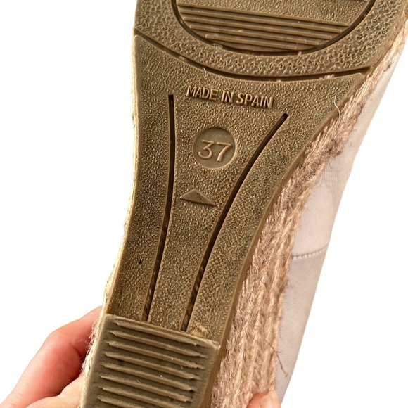 Kanna Light Gray Leather Wedges Espadrilles - 37 / 6.5 - Picture 12 of 14